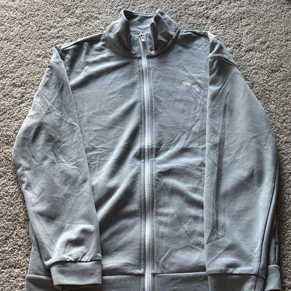 Gray puma Full-Zip Track Jacket